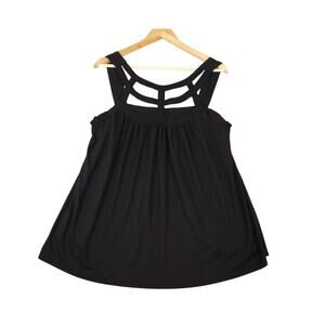 Torrid Tank Top Women's Caged Cut Out Black Swing  Size 1